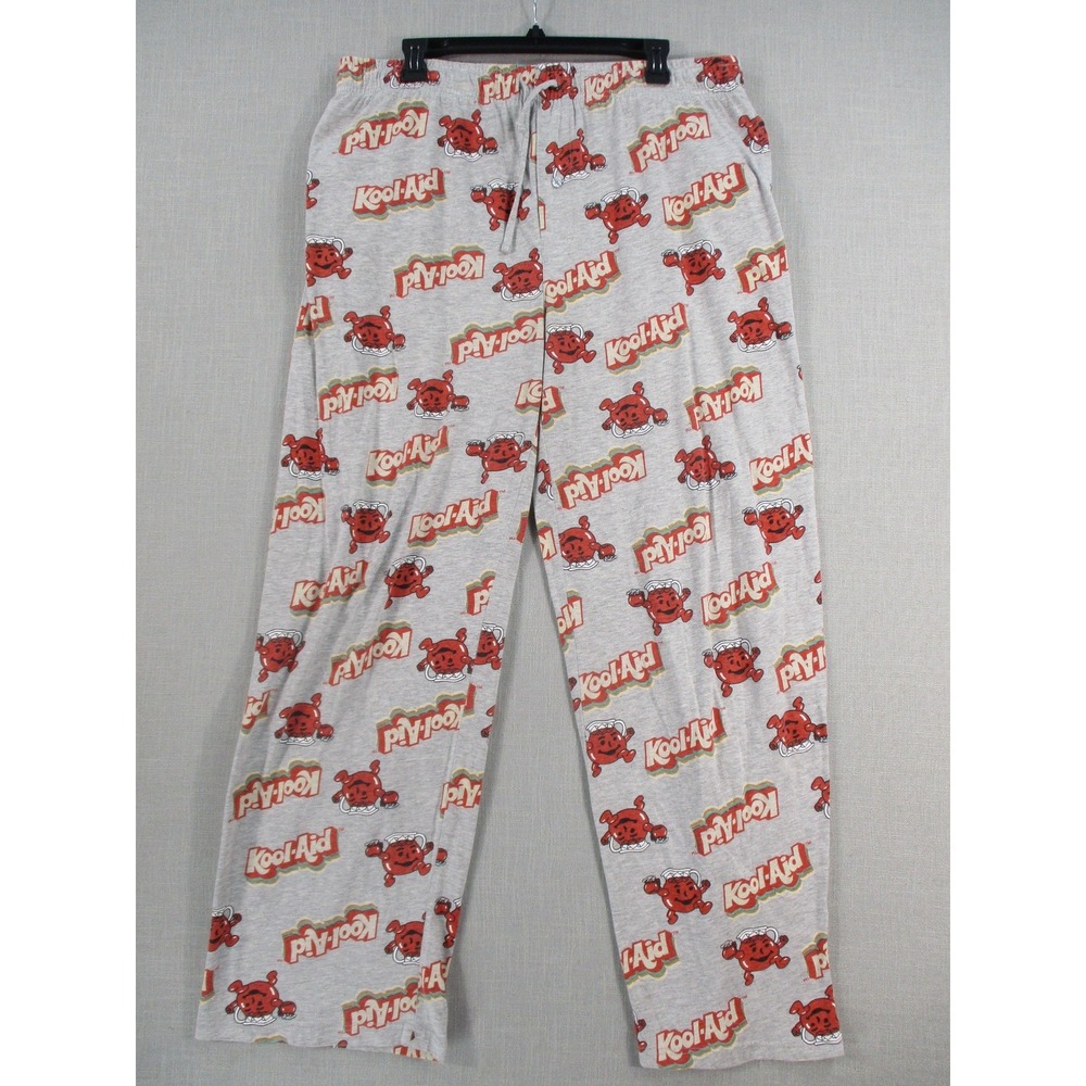 Kool-Aid Man Mad Engine Mens‎ Gray Pajama Pants All Over Print Lounge Sleepwear